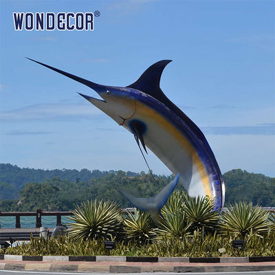 Outdoor Metal Fish Decoration Hotel Deco Life Size Bronze Blue Marlin Fish Statue for Sale