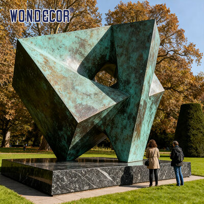Large Outdoor Modern Abstract Style Metal Bronze Geometric Sculpture