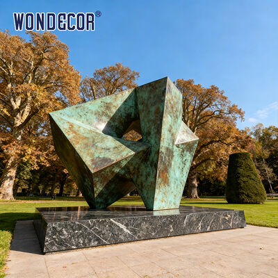 Large Outdoor Modern Abstract Style Metal Bronze Geometric Sculpture