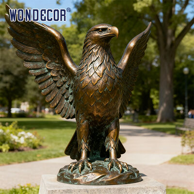 Outdoor Large Retro-style Bronze Eagle Sculpture