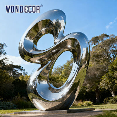 Outdoor Large-Scale Modern Abstract Geometric Stainless Steel Metal Sculpture