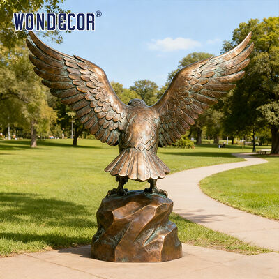 Outdoor Large Art-style Bronze Eagle Spreading Wings Sculpture