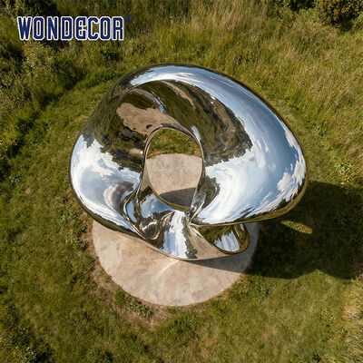 Large-Scale Abstract Geometric Stainless Steel Sculpture for Outdoor Park Decoration
