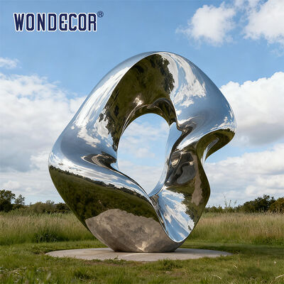 Large-Scale Abstract Geometric Stainless Steel Sculpture for Outdoor Park Decoration